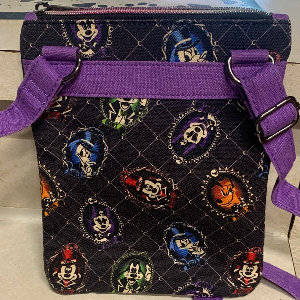 Disney Parks Black and Purple Character Mini Crossbody Bag